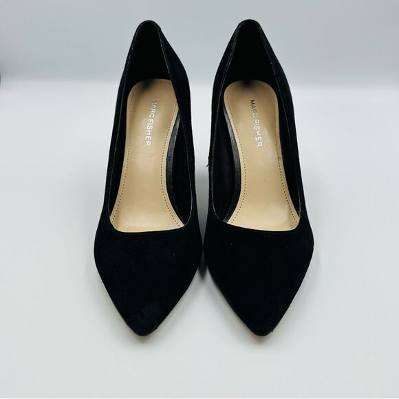 Marc Fisher Classic Viviene Slip-on Block Heel Dress Pumps Black Suede SZ 8 - Picture 4 of 16